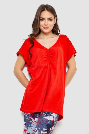 Пижама женская с принтом  -уценка, цвет красный, 243R1602-006-U-1 | Зображення 1