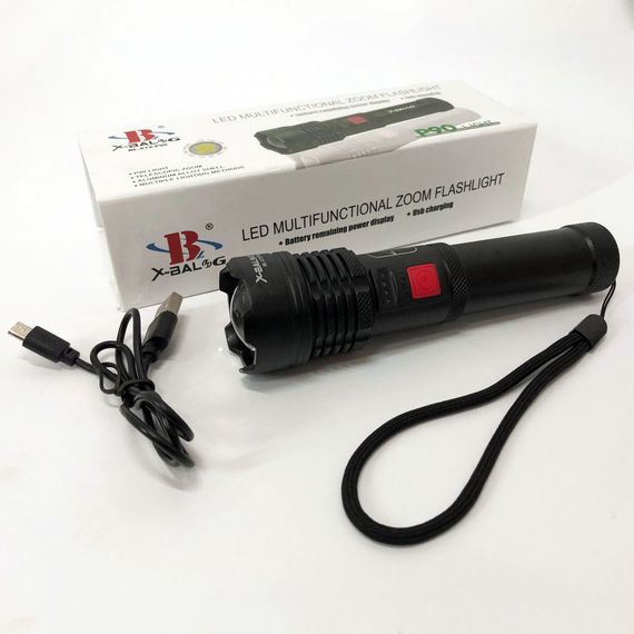 Фонарь ручной батарей X-Balog, Лед фонарик с зарядкой, Переносной ручной мощный фонарь QX-37