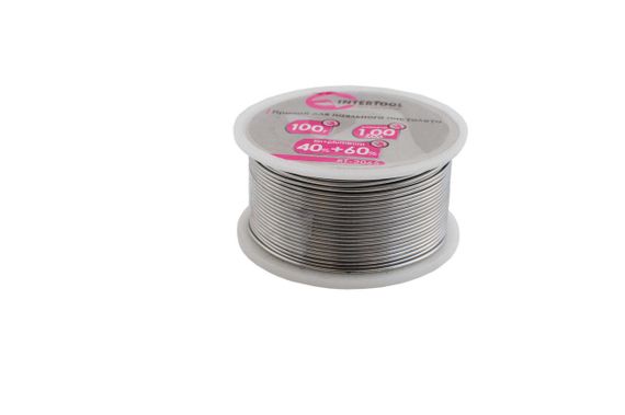 Припой Intertool - 1 мм х 100 г олово 40% + свинец 60% (RT-2065)