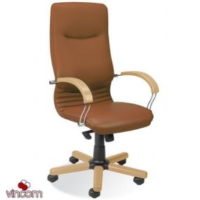 Кресло Новый Стиль NOVA wood chrome (Экокожа)