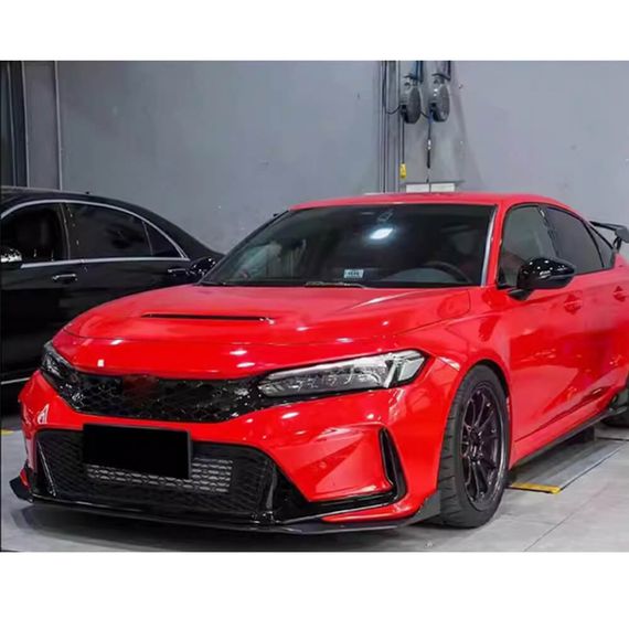 Накладка на передній бампер Lip V2 (Карбон) для Honda Civic HB 2021- рр | Зображення 1