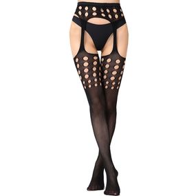 Еротичні колготки з відкритими стегнами Babydoll 48 Чорний 6067