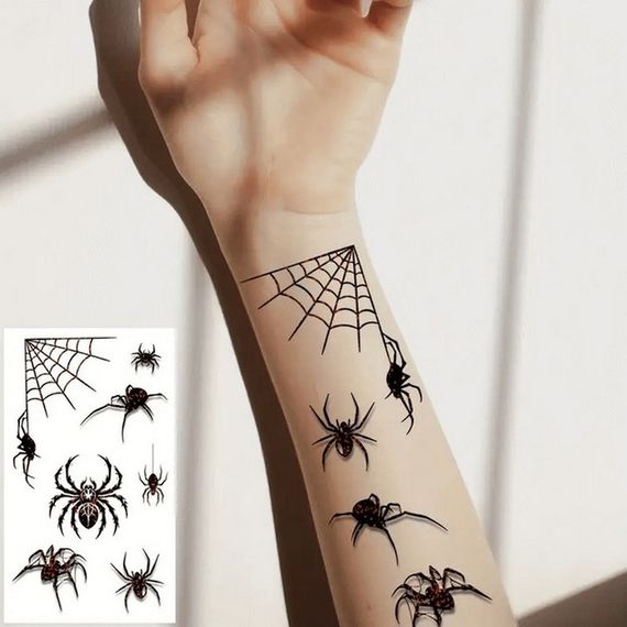 Набір дитячих тимчасових тату "Halloween black" tatto-halloween-black-set-30 | Зображення 3