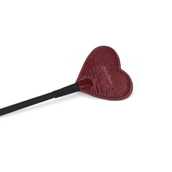Шлепалка-сердечко Liebe Seele Wine Red Riding Crop with Heart-Shape Tip, натуральная кожа sexstyle | Зображення 3