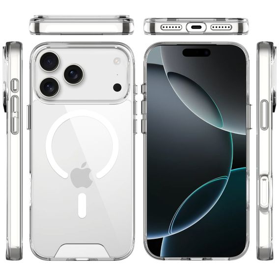 Чохол TPU Space Case with Magnetic Fit для Apple iPhone 17 Pro / 18 Pro (6.3") Прозорий | Зображення 2