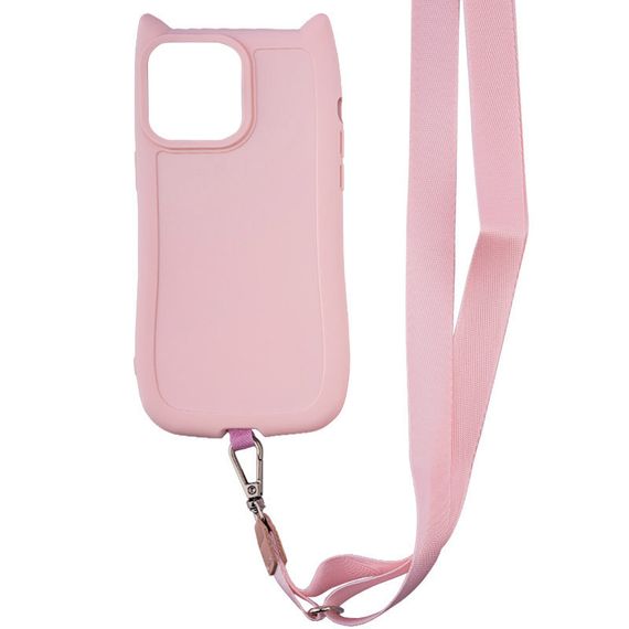 Чехол TPU GETMAN Cat with straps для Apple iPhone 15 (6.1") Pink | Зображення 1