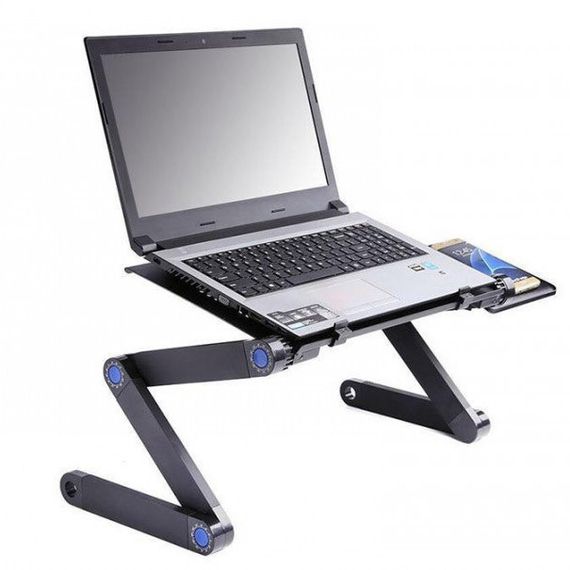 Складной столик с активным охлаждением для ноутбука трансформер переносная подставка Laptop Table T8 | Зображення 1