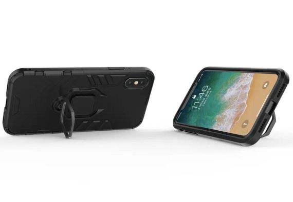 Чехол бампер Primolux Ring Armor для Apple iPhone Xs Max - Black | Зображення 1