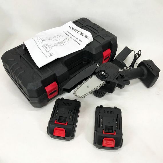 Мини пила электрическая 10 см, Аккумуляторная цепная пила для дачи, Цепные электропилы по дереву | Зображення 4