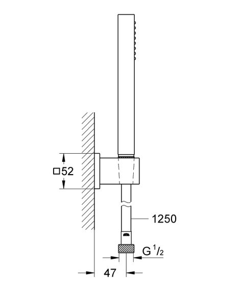 Душовий набір з тримачем, 1 режим струменю Grohe Euphoria Cube (27703000) | Зображення 2