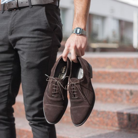 Чоловічі коричневі туфлі 44 розмір