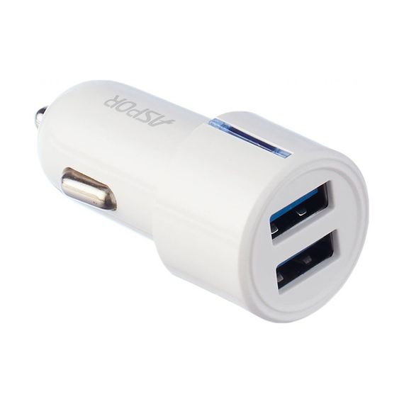 Автомобільний зарядний пристрій Aspor A905 (2USB/2.4A) — білий