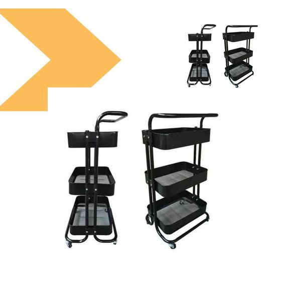 Полиця-етажерка ZM-1670 3 яруси з мобільною конструкцією для зберігання книг, іграшок та кухонного приладдя (47341-ZM-1670_886) | Зображення 1