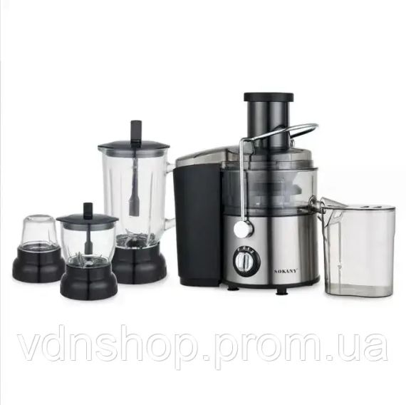 Кухонний комбайн, соковитискач 4в1 SOKANY SK-4009/насадки із високоякісної нержавіючої | Зображення 2