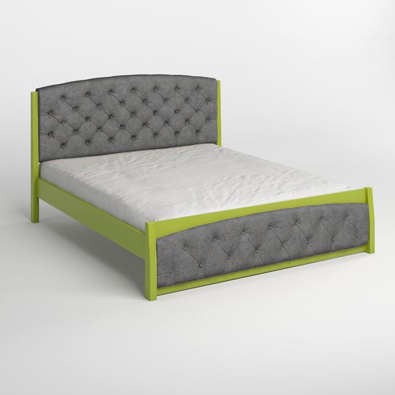 Полуторне дерев&#039;яне ліжко Mebigrand Мехіко Лайм (S3050G70Y)/Аляска 93 (Сірий) 120х190 см (MBG-12349) | Зображення 1