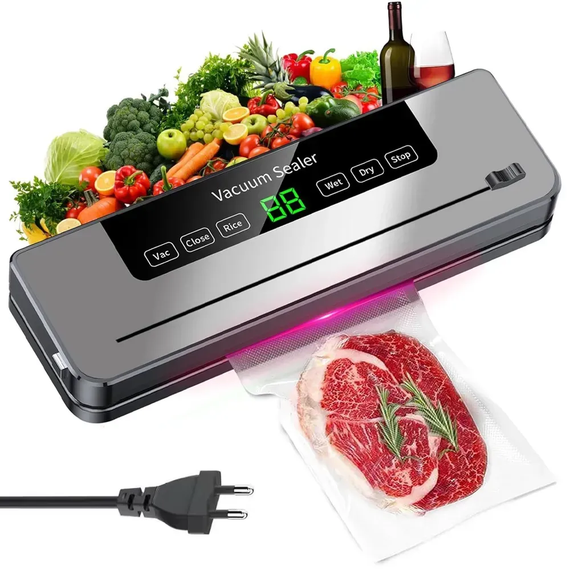 Вакуумний пакувальник для продуктів з LED-дисплеєм та різаком, FKJ-5100 / Побутовий вакууматор / Машинка для вакуумного пакування | Зображення 5