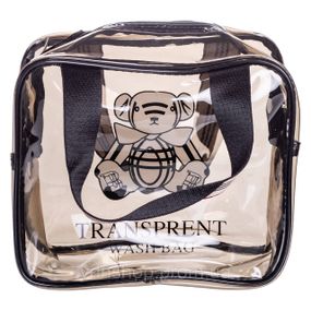 Прозора жіноча косметичка для дому 22×9×17 (см) дорожня косметичка в сумку для косметики, макіяжу, ліків, пензлів HP-16-4K