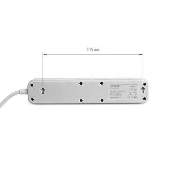 Мережевий подовжувач VIDEX ONCORD з/з 4п 3м (3x1.5мм) з кнопкою White | Зображення 5