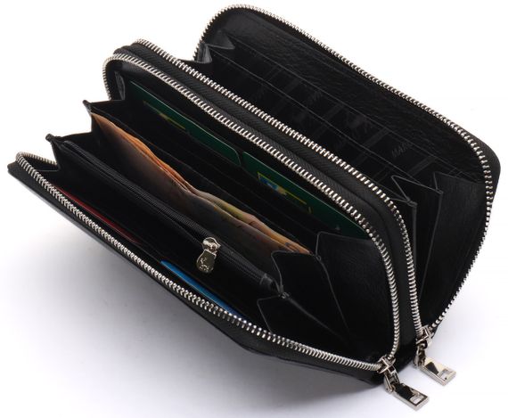 Чорний чоловічий клатч на дві блискавки з натуральної шкіри Marco Coverna MC-801-1 | Зображення 4