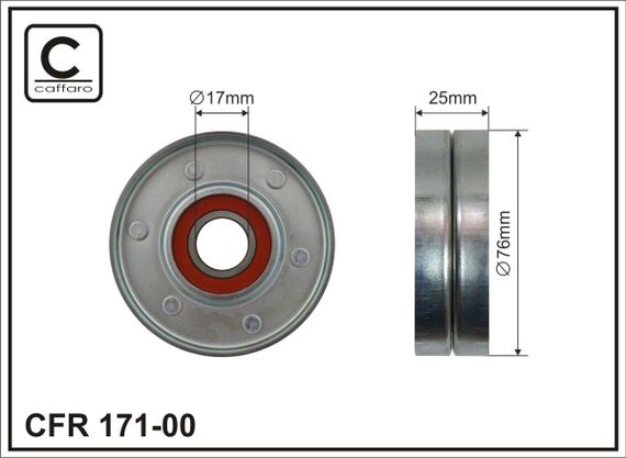 Ролик ременя генератора натяжний VAG, CAFFARO (171-00) метал. (078903133AB)