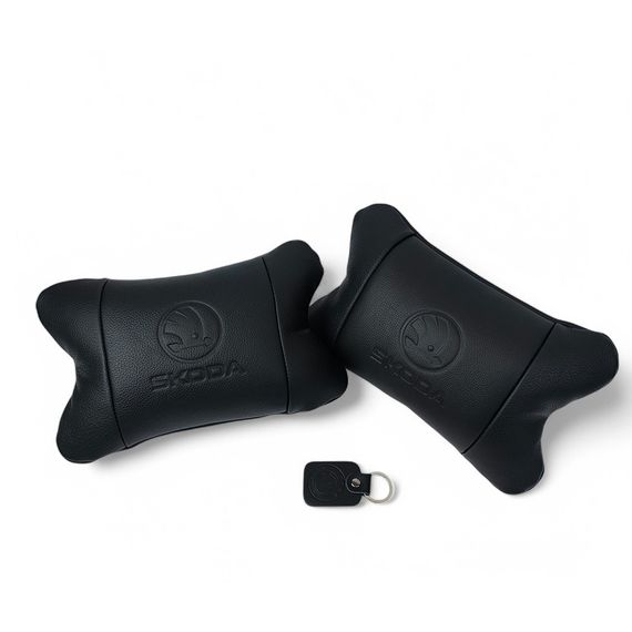 Подушка с логотипом бренда Skoda Шкода, Подушка подголовник в подарок подголовник бабочка HM-94