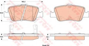 Колодка гальм. диск. TOYOTA AURIS, COROLLA задн. (вир-во TRW) TRW GDB3480 на TOYOTA BLADE (NRE15_, ZZE15_, ADE15_, ZRE15_, NDE15_)