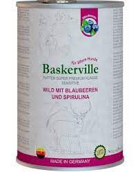 Вологий корм для собак Baskerville Sensitive Wild Mit Blaubeeren und Spirulina Оленіна з чорницею та спіруліною. 0.8 кг