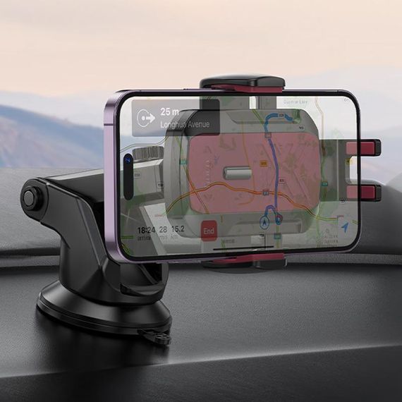Автотримач Hoco H65 Gamble one-button (center console) Black / Red | Зображення 2