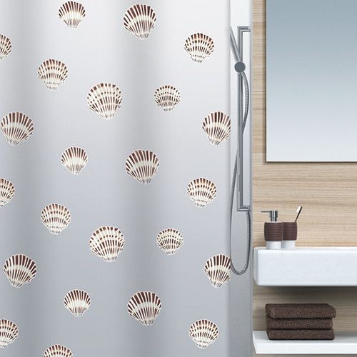 Шторка для ванной и душа Spirella Shell 180x200 см, водоотталкивающая PEVA, 10.15239 | Зображення 1