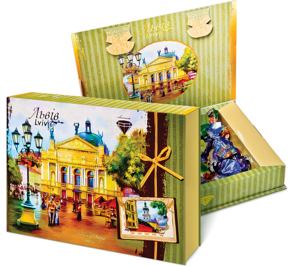 Набір цукерок Львів АМЕТИСТ ПЛЮС художня коробка (213671)