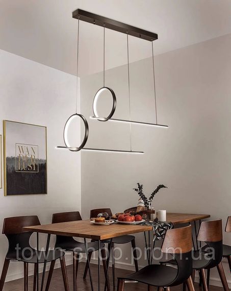 Люстра потолочная LED MJ24B-1100-bk-k Черный 50-150х25х100 см. | Зображення 3