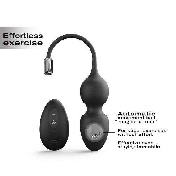 Вагінальні кульки Dorcel LOVE BALLS BLACK, вібрації та рухи внутрішньої кульки, пульт ДК | Зображення 1
