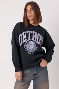 Теплий жіночий світшот із написом Detroit - чорний цвет, L (є розміри)