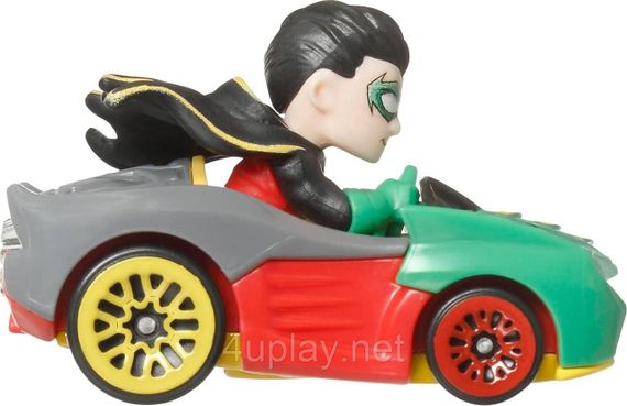 Набір із 4-ти машинок Хот Вілс Бетмен Оригінал Hot Wheels RacerVerse Batman Бетмобіль, Харлі Квінн, Робін, Жінка-Кішка | Зображення 4
