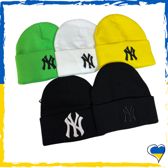 Шапка New Yorker на флісі брендова універсальна, Нью-Йорк. Шапка чоловіча, жіноча, підліткова, дитяча