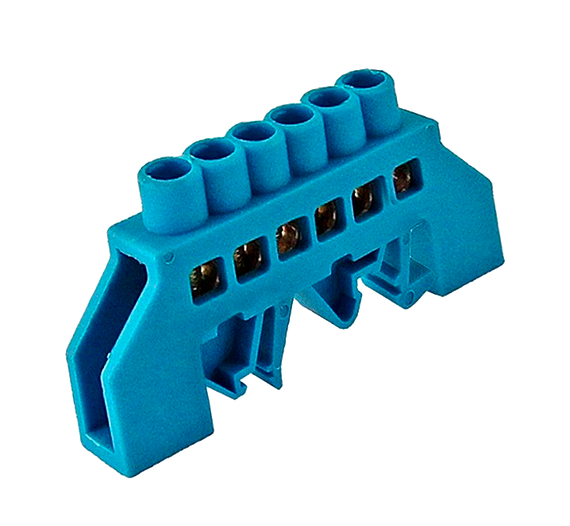 Шина универсальная изолированная «N» на DIN-рейку ШЛУ 8х12-6 синий Ny95500170