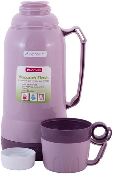 Термос Kamille Glass Nigella 1800мл дзеркальна колба і 2 чашки | Зображення 2