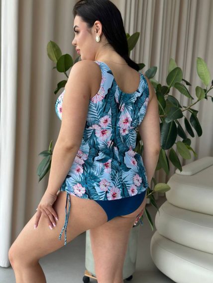 Купальник танкіні  PLUS SIZE з квітковим принтом | Зображення 5