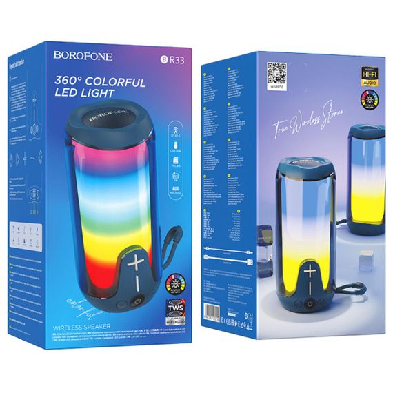 Портативна колонка BOROFONE BR33 Pulse color sports BT speaker Navy Blue | Зображення 3