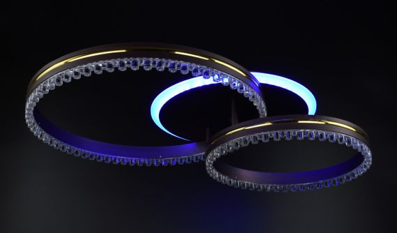 Люстра світлодіодна стельова LED світильник для квартири на стелю лед з пультом 26029 Коричневий 12х40х61 см. | Зображення 5