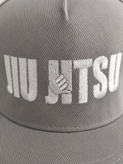Сіра бейсболка TM KINTAYO з вишивкою JIU JITSU/ДЖИУ ДЖИТСУ, з прямим козирком | Зображення 4