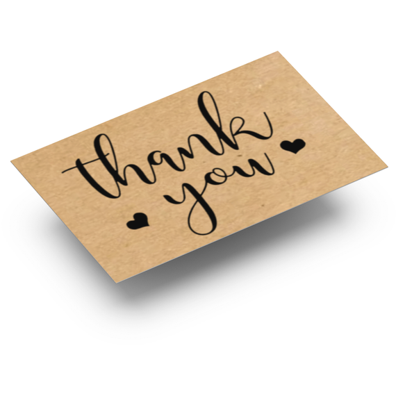 Крафт этикетка с печатью "Thank You" 40x25 мм, 250 шт/рулон, Viskom | Зображення 2