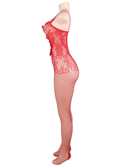 Бодістокінг ажурний з відкритим доступом Star Night Sexy червоний XS-M Sex Aura | Зображення 4