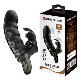 Насадка на член - Pretty Love Cuper Vibrating Penis Sleeve Black Sex Aura