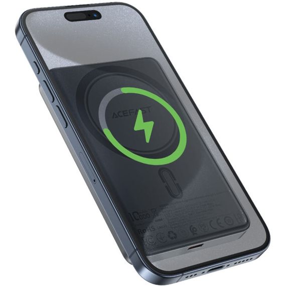 УМБ Acefast Magnetic Wireless 10000mAh 20W  PD,QC 3.0, QI 15W M12 Black | Зображення 4