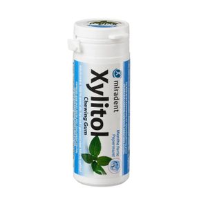 Жувальна гумка з ксилітолом Miradent Xylitol Chewing Gum Peppermint, перцева м’ята (30 шт)