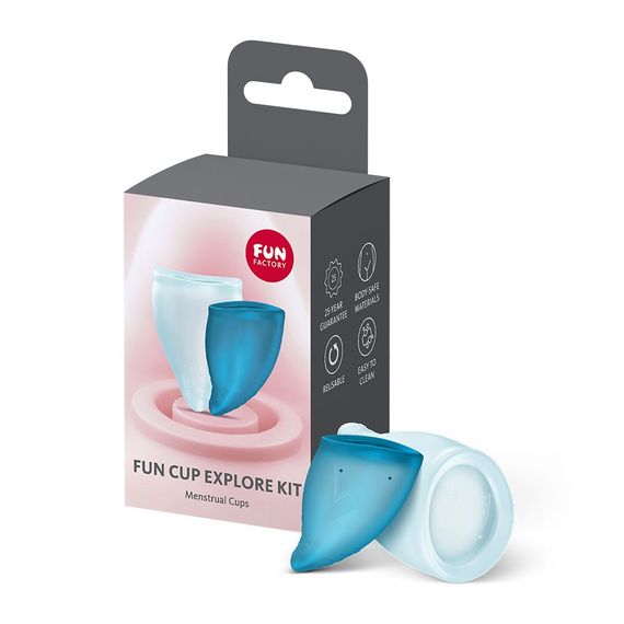 Набір менструальних чаш Fun Factory FUN CUP EXPLORE KIT, 2 шт, Multicolored Turquoise, об’єми 20 та 30 мл, Бірюзовий | Зображення 5