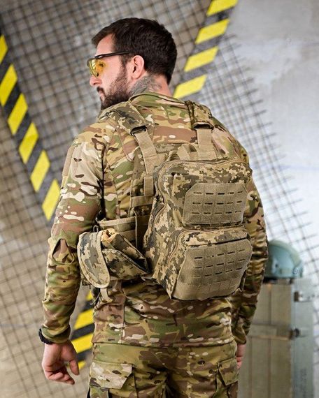 Плитоноска 4 точки быстрый сброс stragen   пиксель с рюкзаком ПП 7910 | Зображення 1