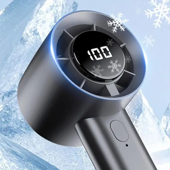 Вентилятор портативний настільний ручний Handheld fan LY-937 із вбудованим акумулятором та з цифровим дисплеєм, 5 швидкостей | Зображення 2