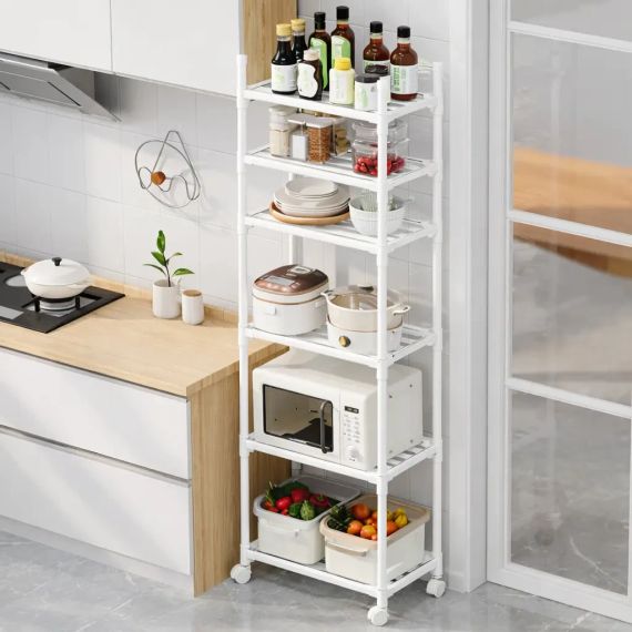 Полка этажерка TVT-02 6 ярусов 170х42х32см Белая | Зображення 1